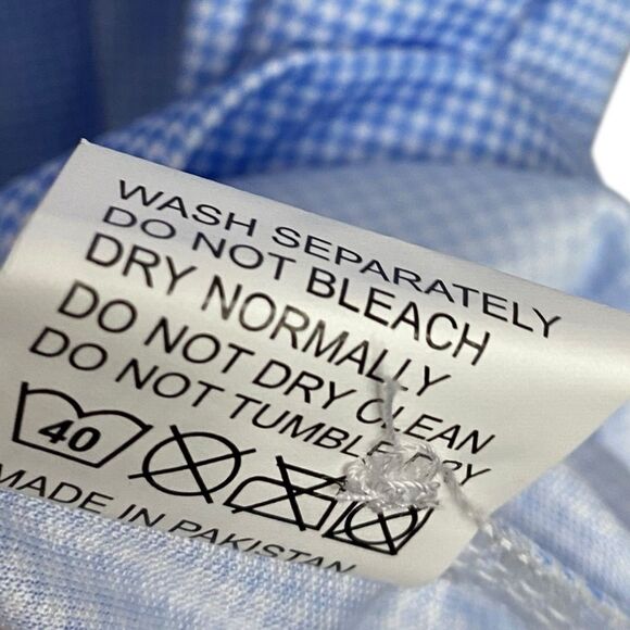 Collars & Co Polo Shirt Mens L Blue Houndstooth Relaxed Golf Dress Collar NWT - Picture 8 of 9